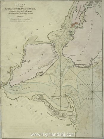1776 Map of the entrance of Hudson's River from Sandy Hook to New York